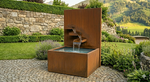AlpStahl Brunnen Fons Quietis - Cortenstahl Gartenbrunnen - Handarbeit aus Kärnten