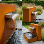 AlpStahl Brunnen Fons Vitae - Cortenstahl Gartenbrunnen - Made in Austria