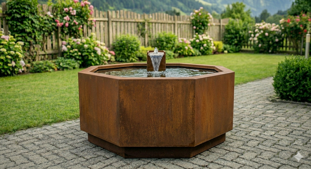 Achteckiges Wasserbecken