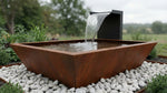 AlpStahl Brunnen Serenitas - Cortenstahl Wasserbrunnen - Kärntner Handwerkskunst