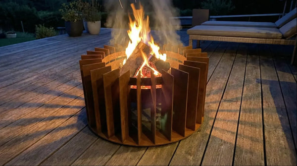 AlpStahl Feuerschale Stella - Massiver 6mm Cortenstahl - Garten-Design aus Kärnten