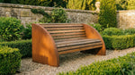 AlpStahl Gartenbank Curva - Cortenstahl Sitzbank - Zeitloses Design aus Kärnten
