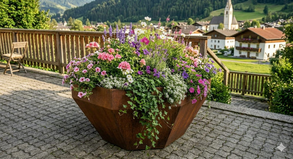 AlpStahl Pflanztrog Alveus - Cortenstahl Pflanzgefäß - Design aus Österreich